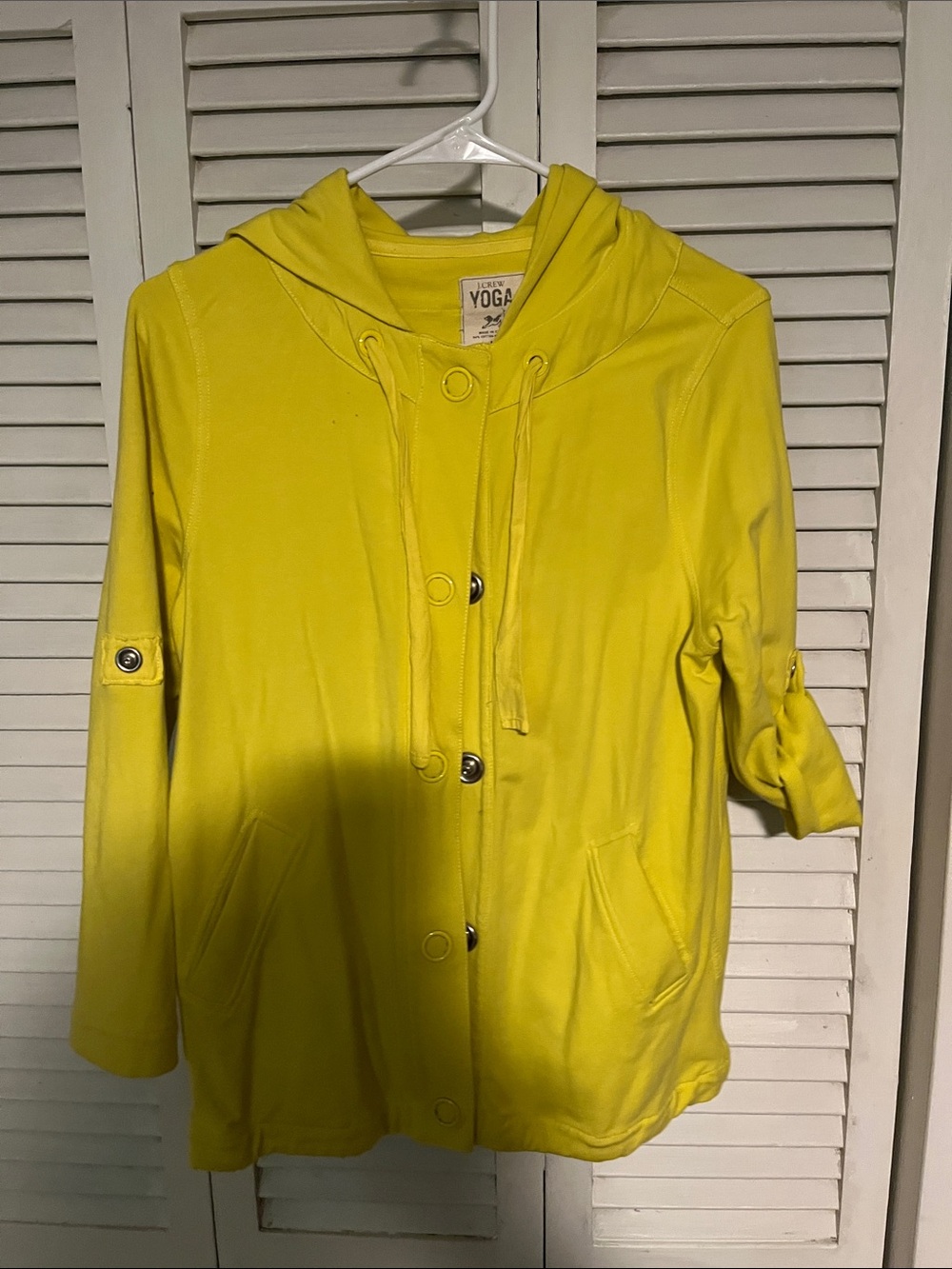 J crew Women's Yellow Hooded yoga Jacket